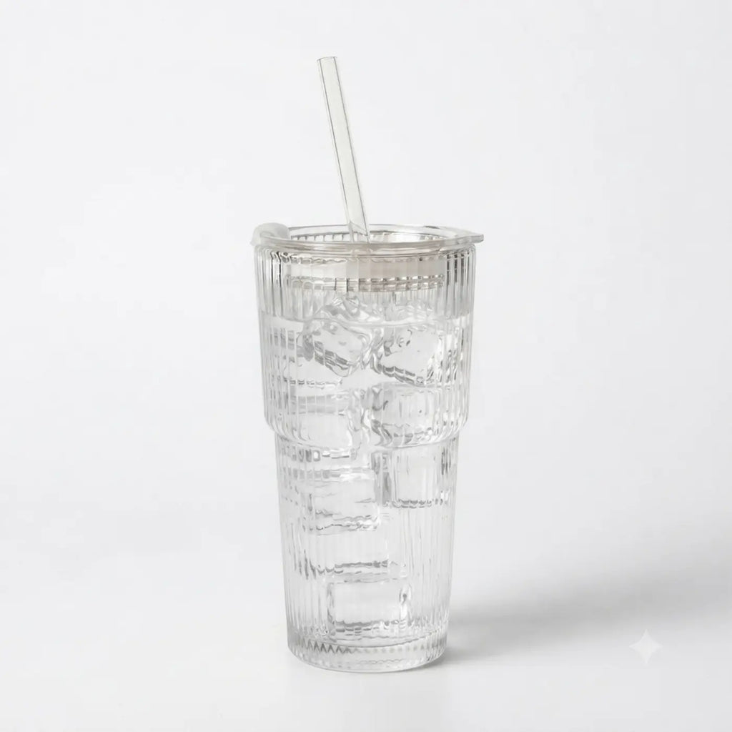 Gobelet en Verre Rayures 600ml - zoom sur le materiau - Essor Wellness