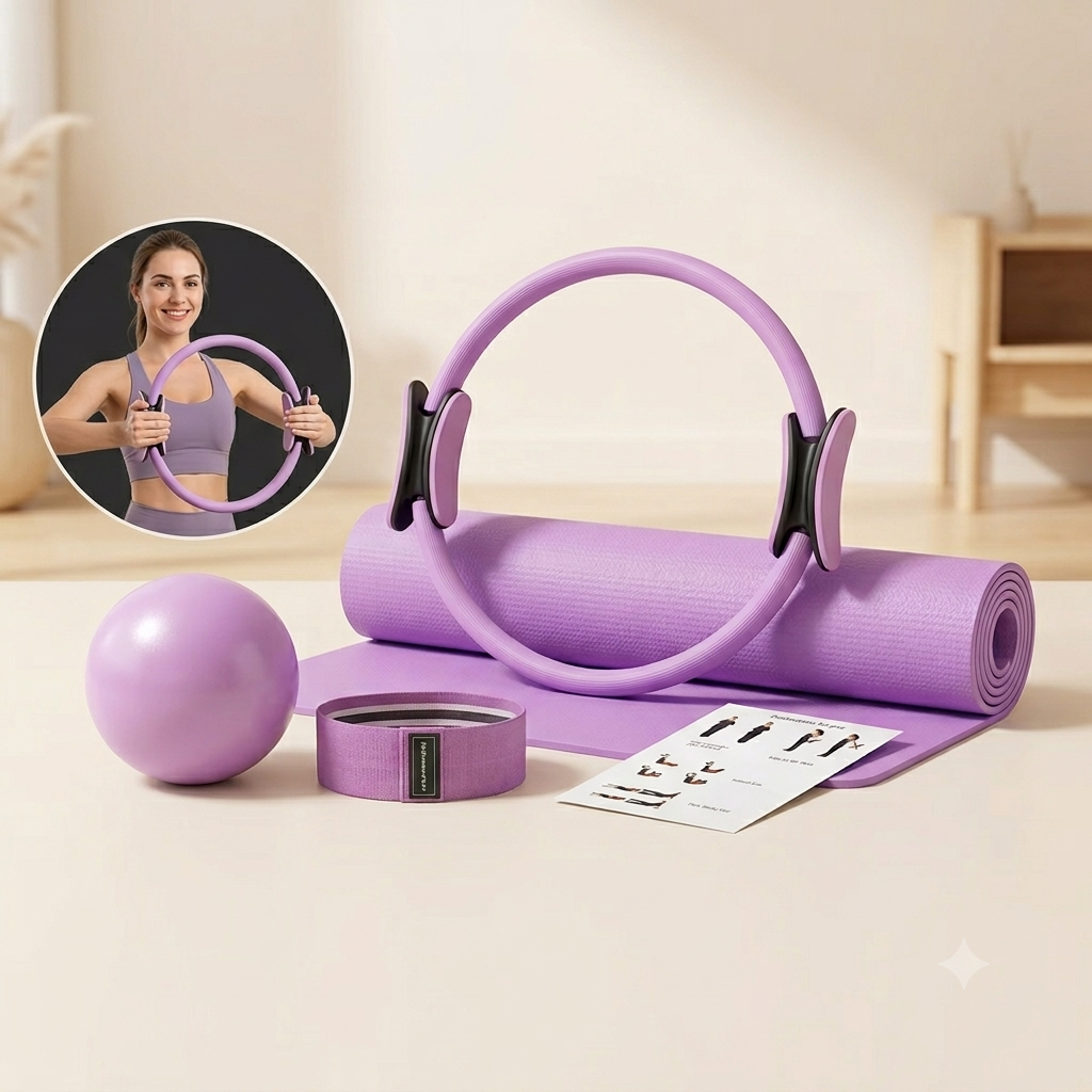 Img 2 : Bandes de résistance yoga colorées — pilates et récupération musculaire
