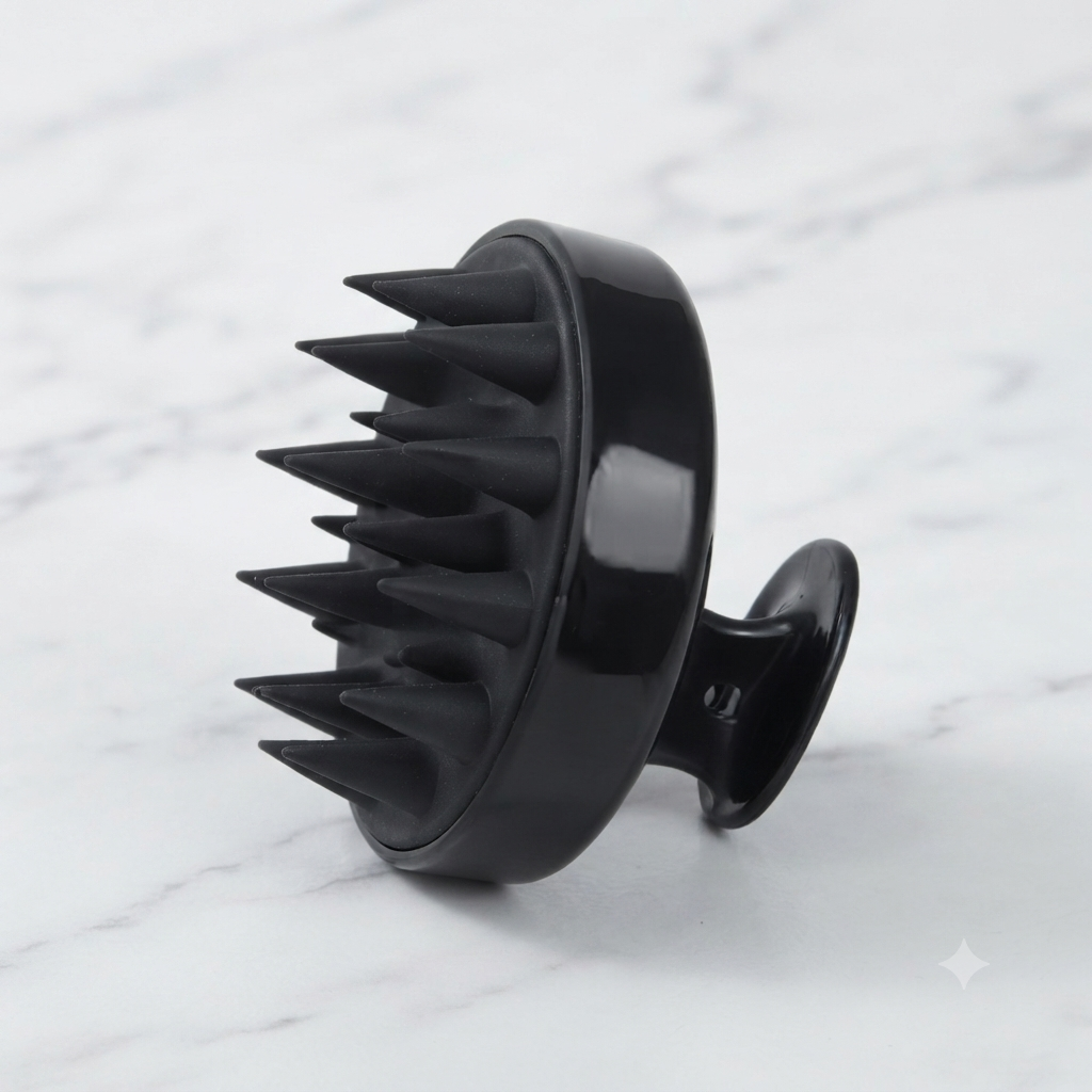 Img 3 : Utilisation brosse Halo sur cheveux — massage cuir chevelu bien-être
