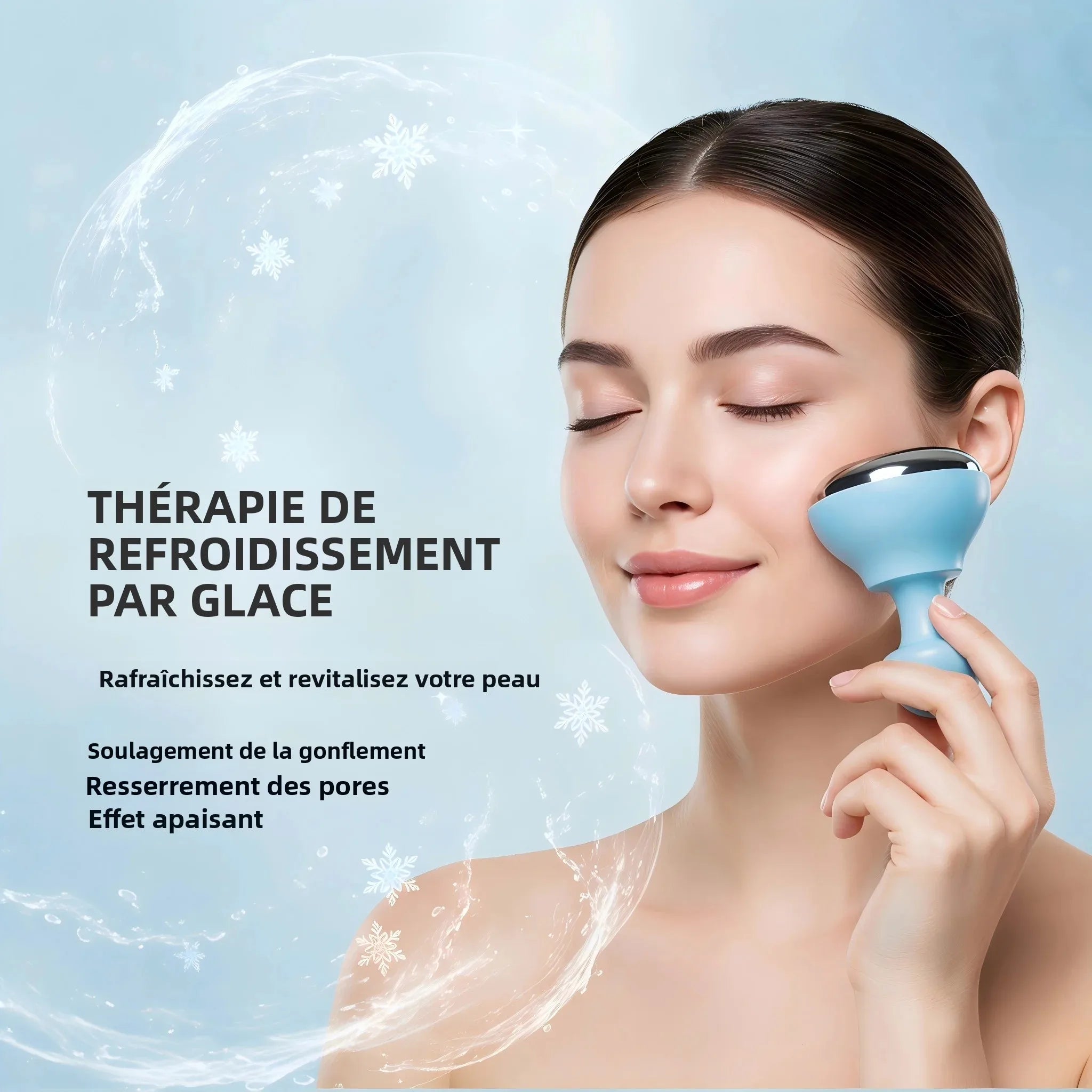 Globes de glace cryothérapie visage acier inoxydable Essor Wellness