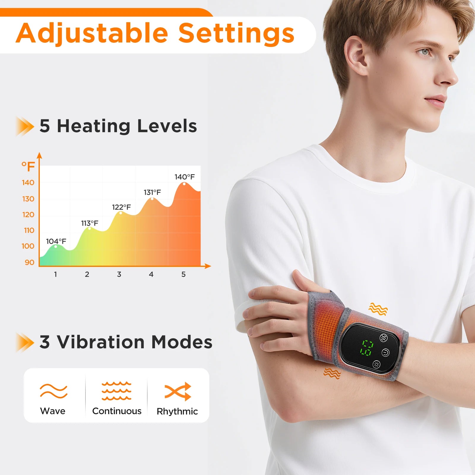 Masseur électrique chauffant Essor Wellness - usage mains