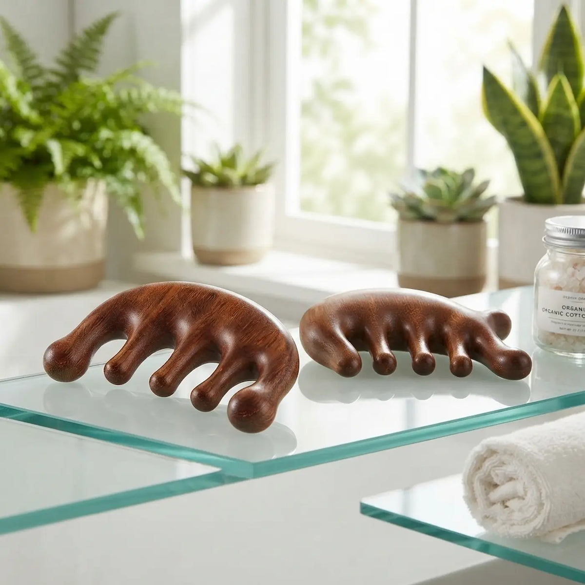 Masseur Cuir Chevelu en Bois : Rituel Circulation & Détente