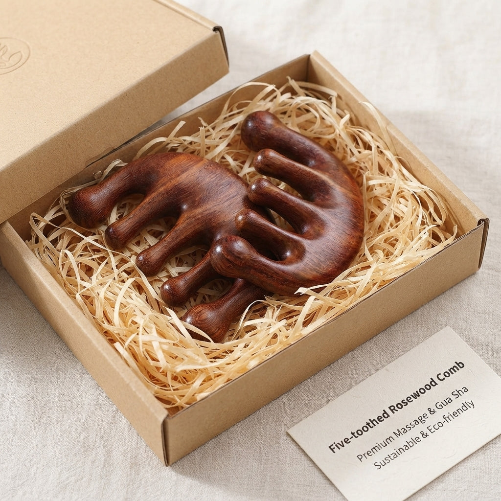 Masseur Cuir Chevelu en Bois — Rituel Circulation & Détente