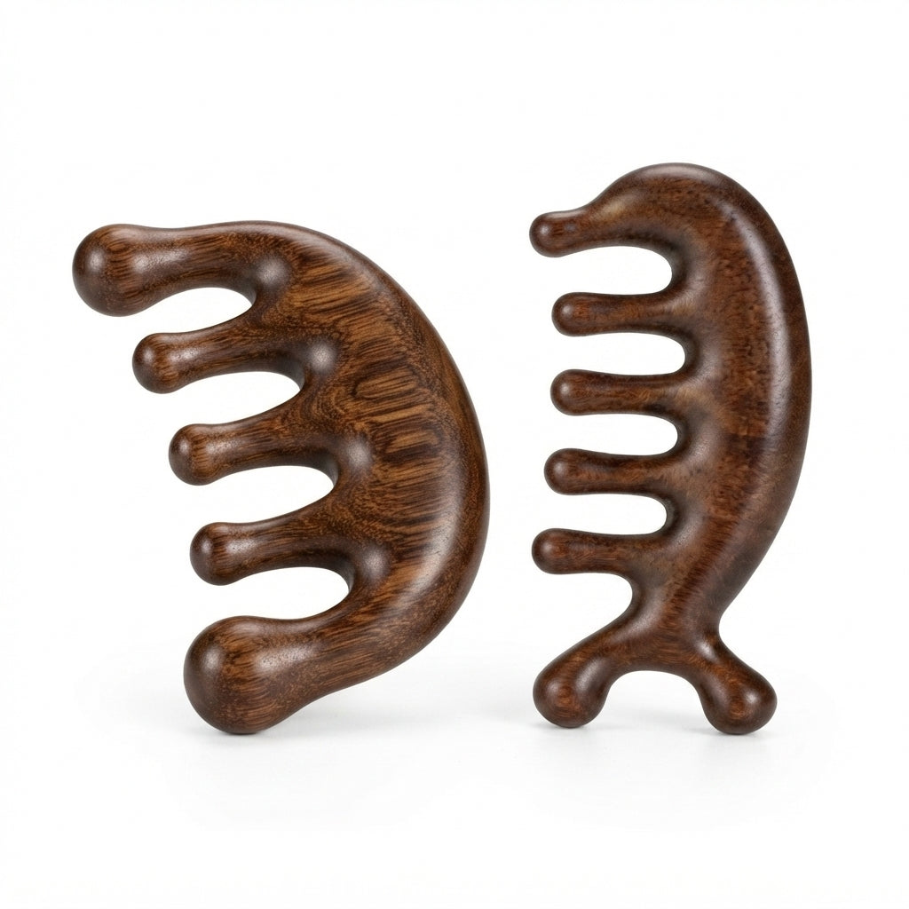 Masseur Cuir Chevelu en Bois — Rituel Circulation & Détente