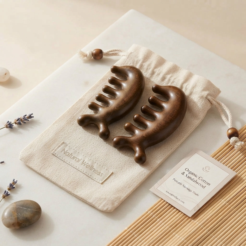 Masseur Cuir Chevelu en Bois — Rituel Circulation & Détente