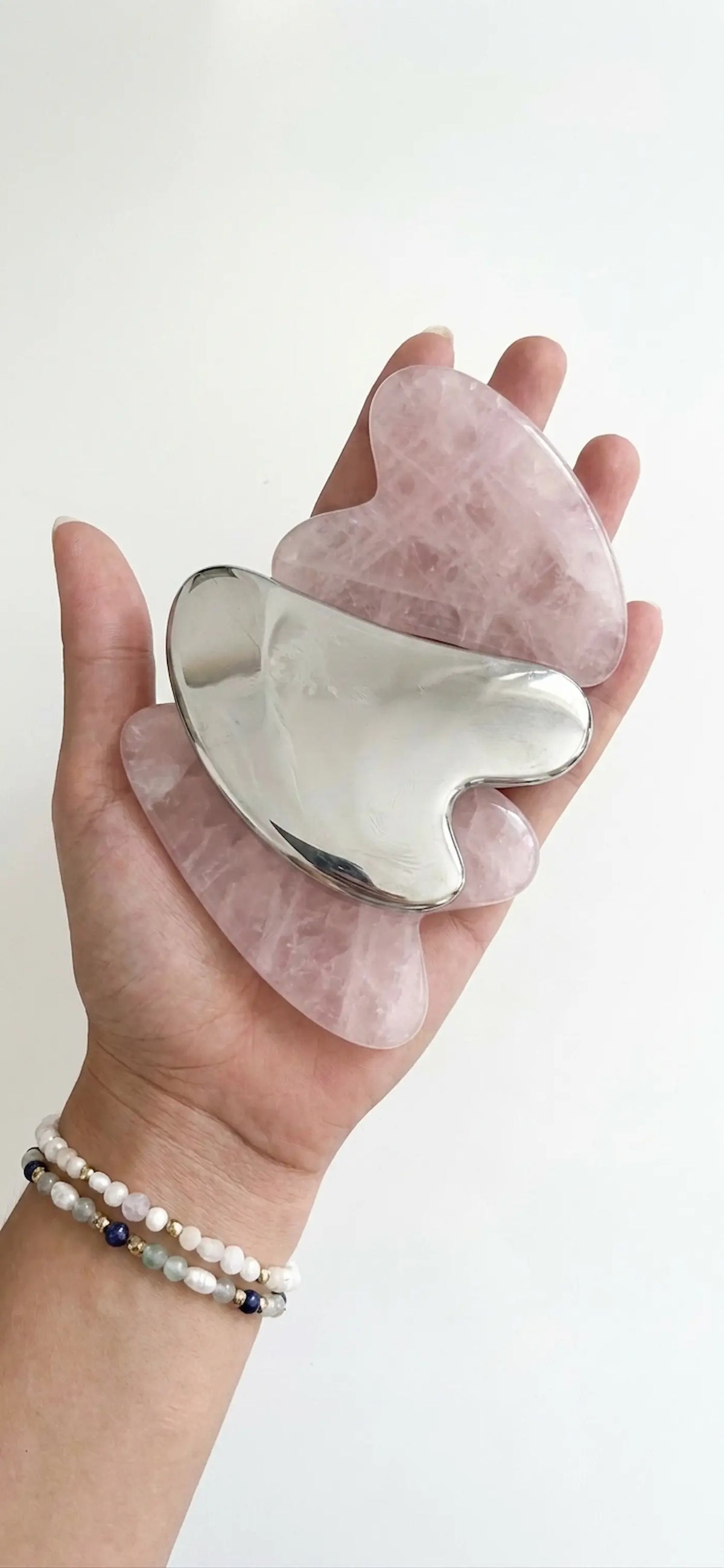 Duo Gua Sha Acier Inoxydable : Visage, Cou & Corps