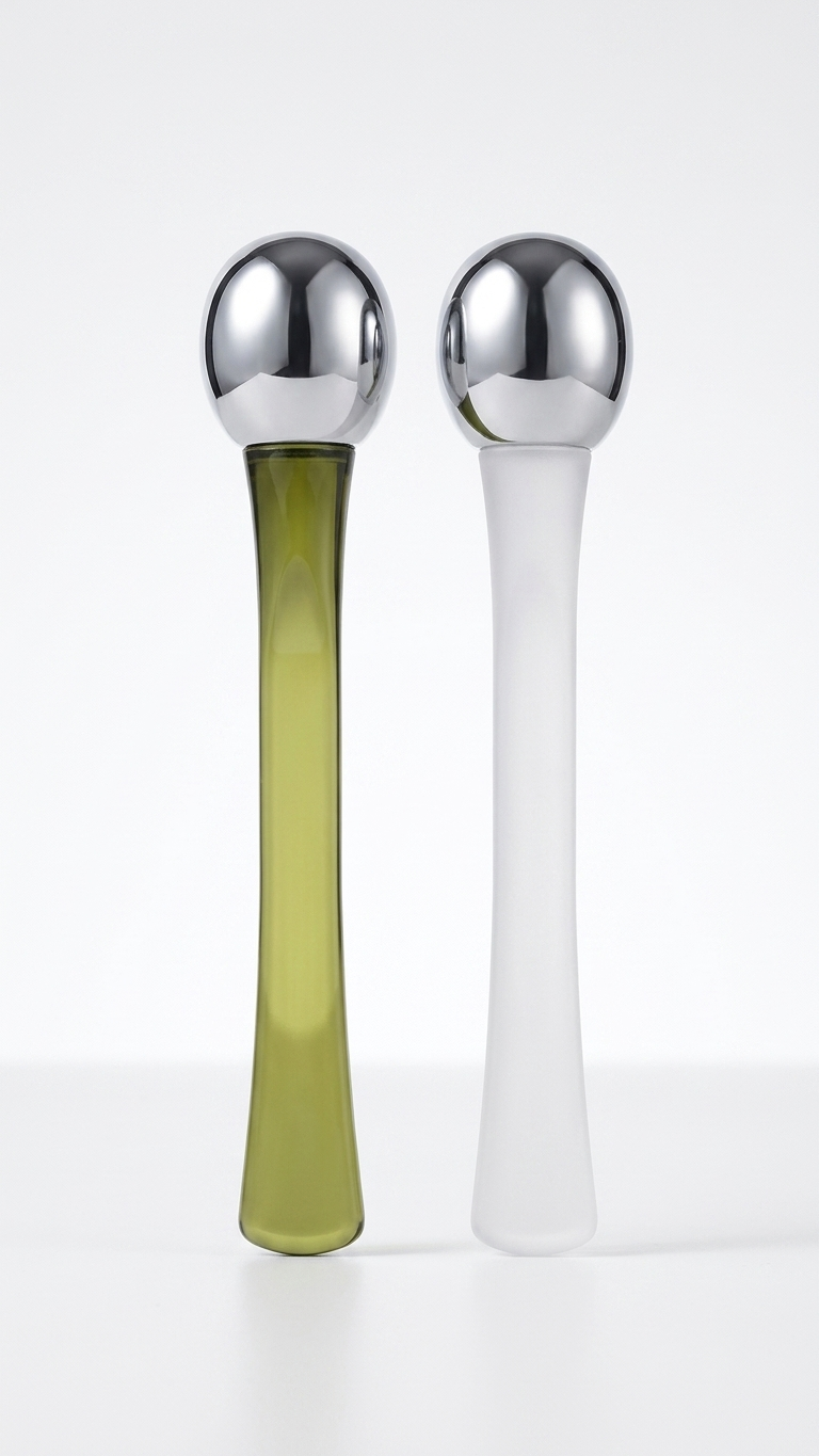 Duo de Rouleaux Masseurs Contour des Yeux en Métal — Anti-Poches & Fermeté