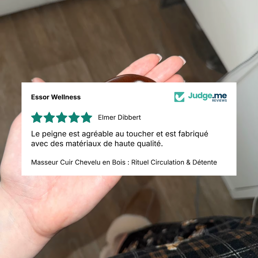 Masseur Cuir Chevelu en Bois : Rituel Circulation & Détente