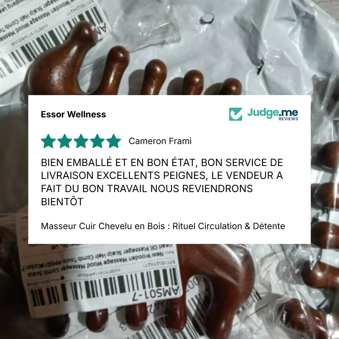 Masseur Cuir Chevelu en Bois : Rituel Circulation & Détente