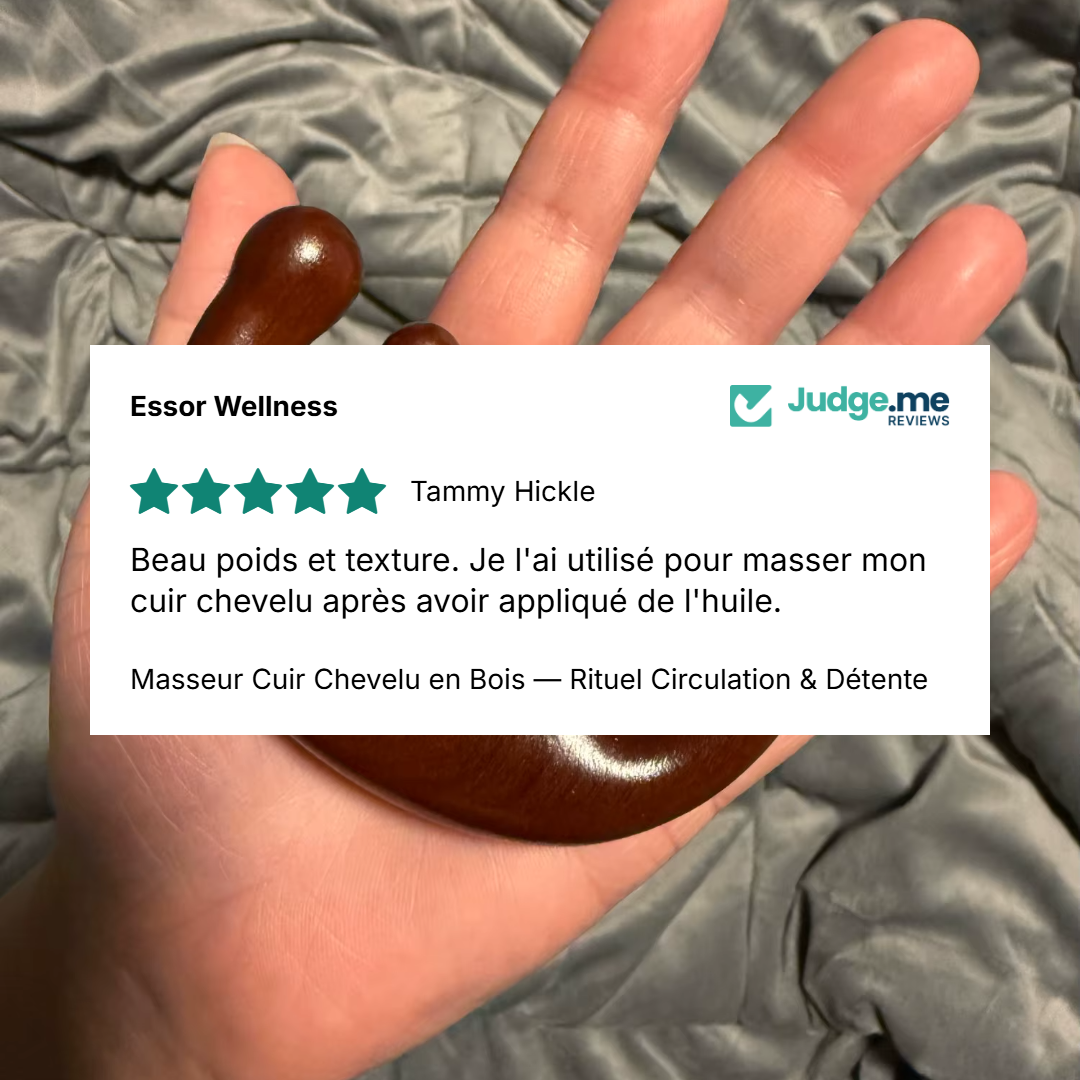 Masseur Cuir Chevelu en Bois : Rituel Circulation & Détente